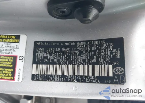 2010 Toyota Corolla S from USA, damaged, VIN 2T1BU4EEXAC474361